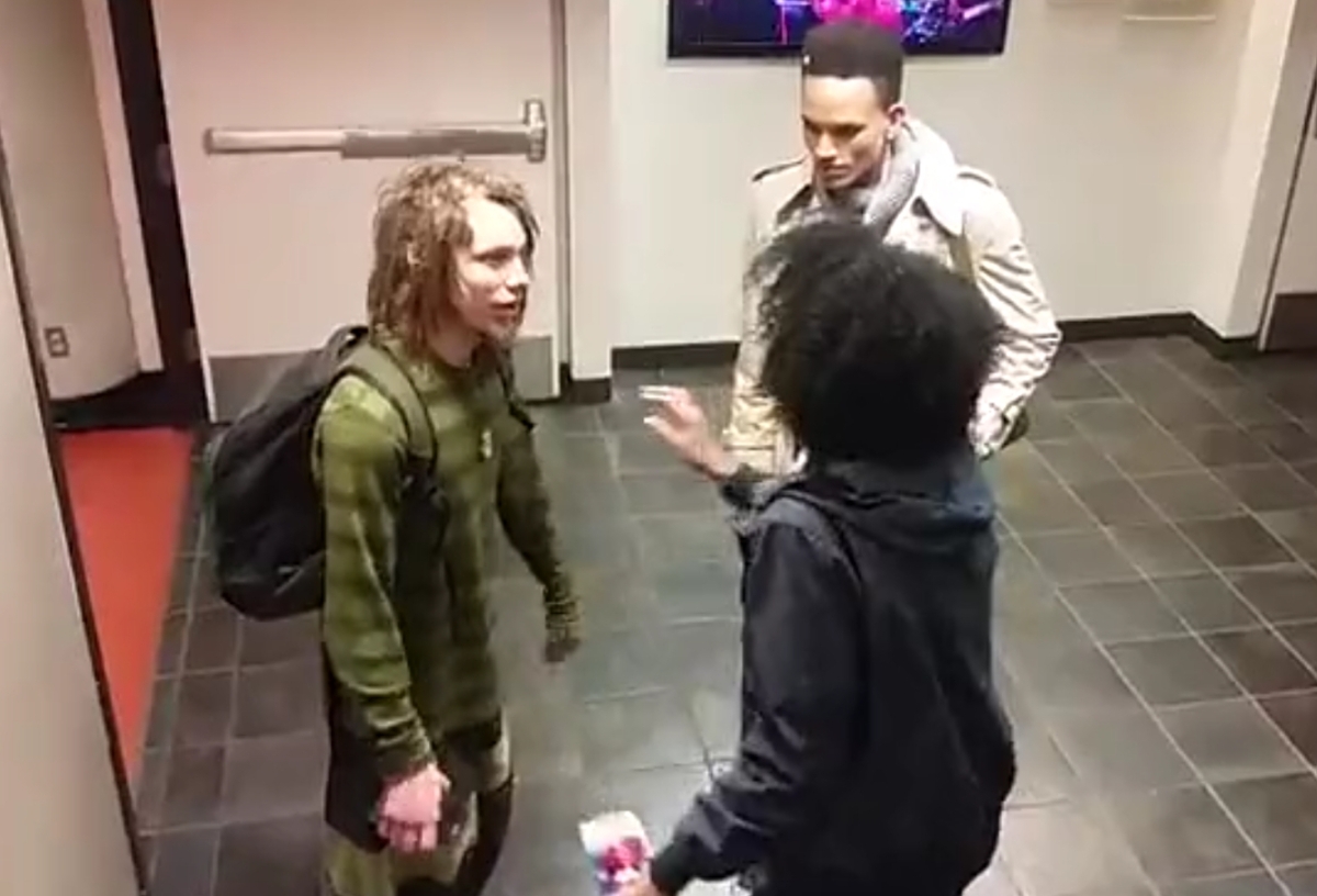 Crazy Racist Black Student Employee Harrasses Another Student For Being White & Wearing Dreadlocks.